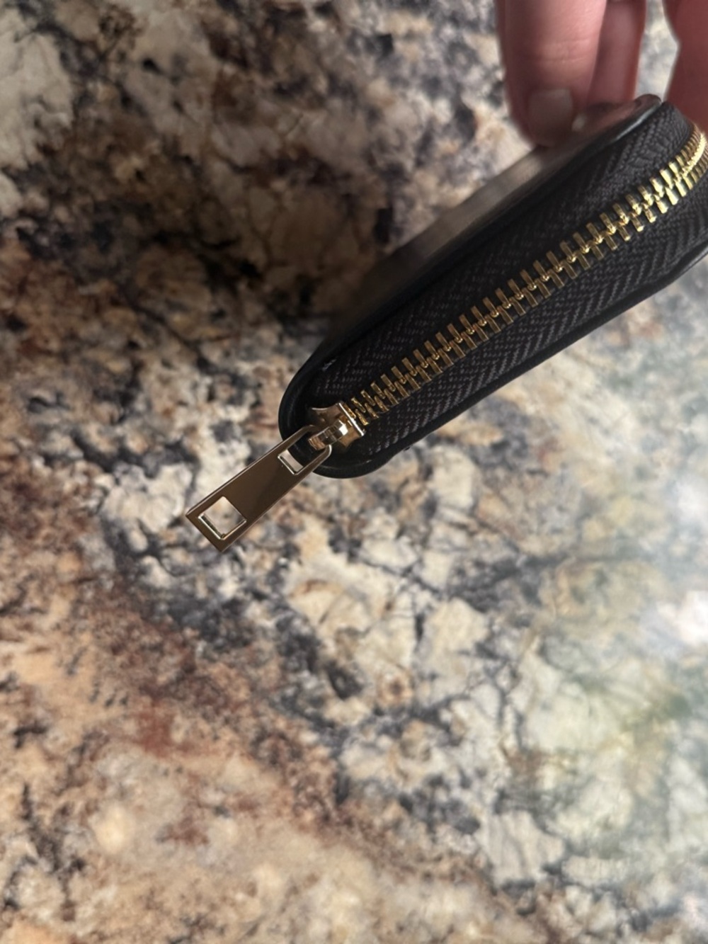 Compact Black Zip Wallet - Picture 3 of 4